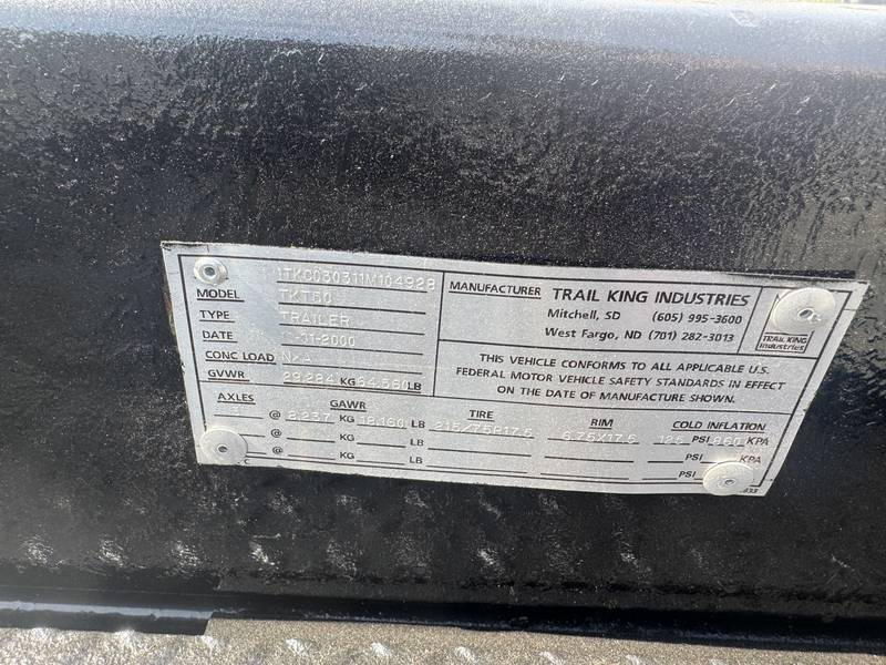 2001 Trailking TKT 50 ton 3 axle tilt trailer, (CN 16)
