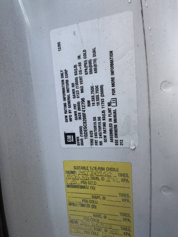 2006 GMC C5500 4x4, 3-4 yrd Dump Truck (CN-82)