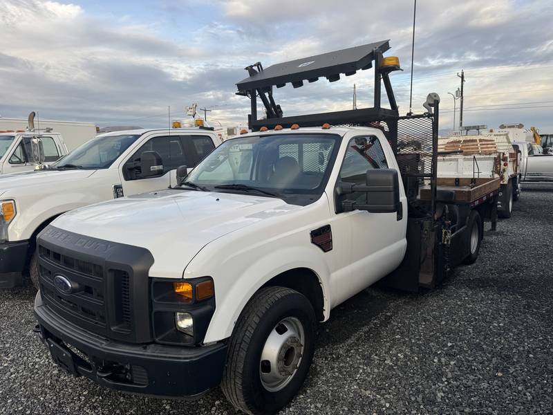 2008 Ford F350 SD, 10 ft Flatbed Truck W/ Big shot asphalt applicator, (CN 1056)