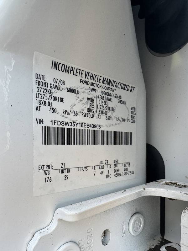 2008 Ford F350, Crewcab, 4x4, Utility Box, Lift gate, W/ Western Ultra Mt wideout Snow Blade, (CN 1110)