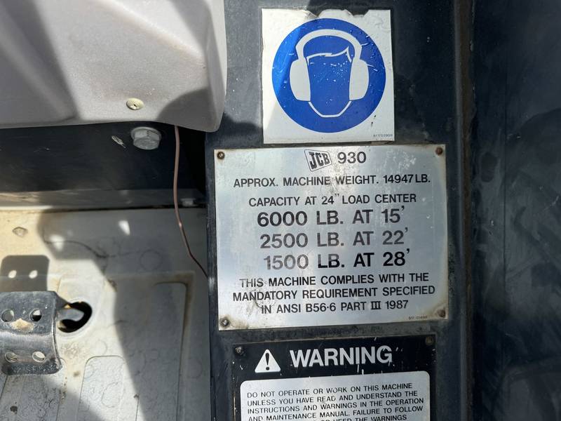 2006 JCB 930, 6000 Lbs, 4x4, Allterain Forklift