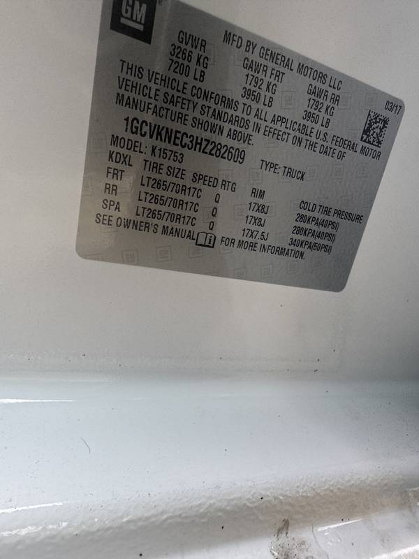 2017 Chevy Crewcab 1500, 4x4, Pickup, (CN 1057)